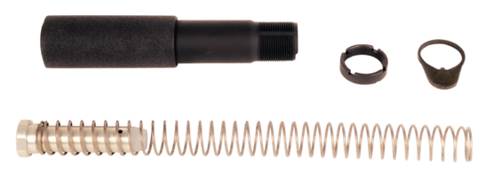 This LBE AR-15 Pistol Buffer Tube Kit includes a castle nut, a lock plate, a recoil buffer, and a carbine length recoil spring.